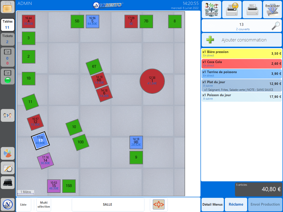 3 caisse tables