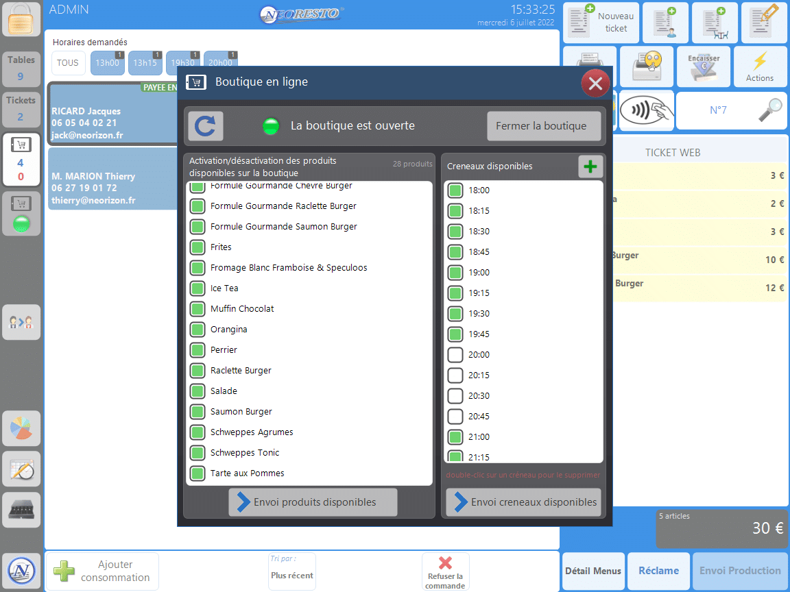 Logiciel de caisse 12 clic and collect 3